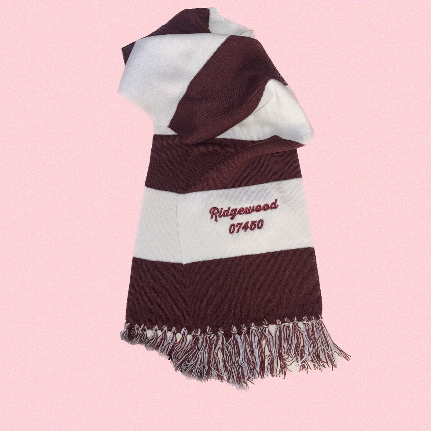 Embroidered Ridgewood Knit Scarf
